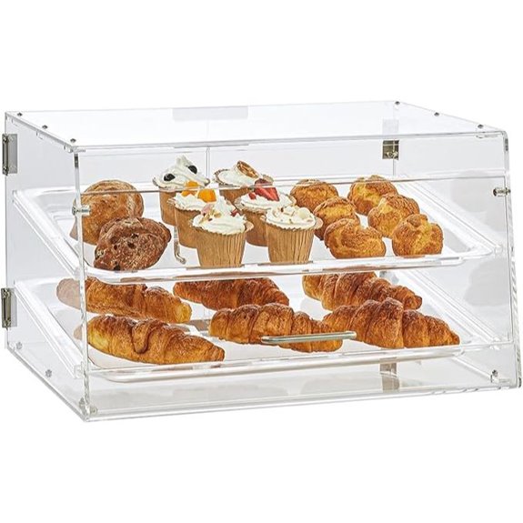 VEVOR 2-Tier Pastry Display Case with Removable Shelves