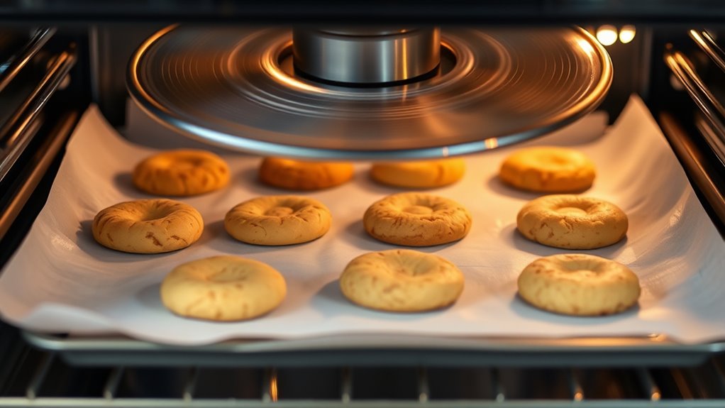 use convection fans for even baking
