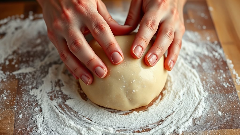 use flour sparingly and carefully