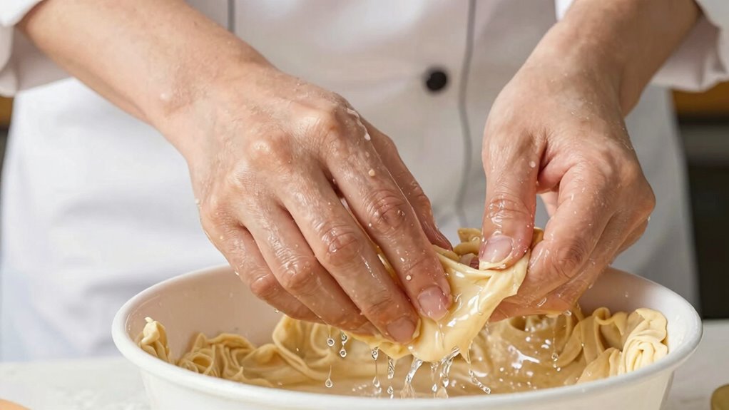 use moist hands technique