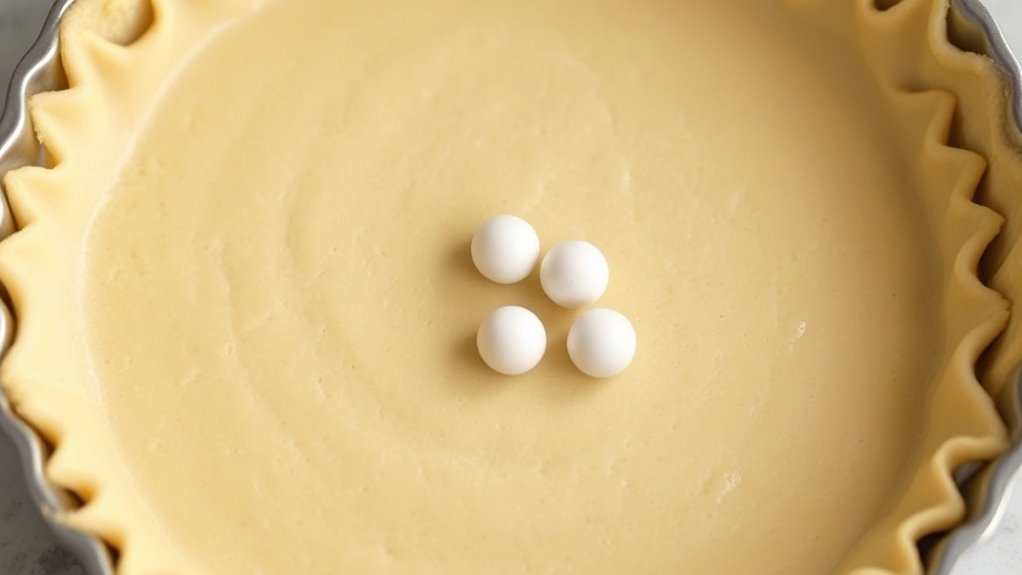 use weights for even crust