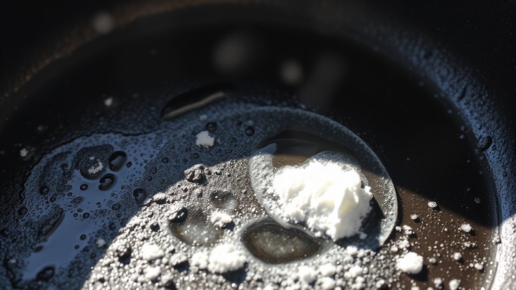 vinegar breaks burnt residue