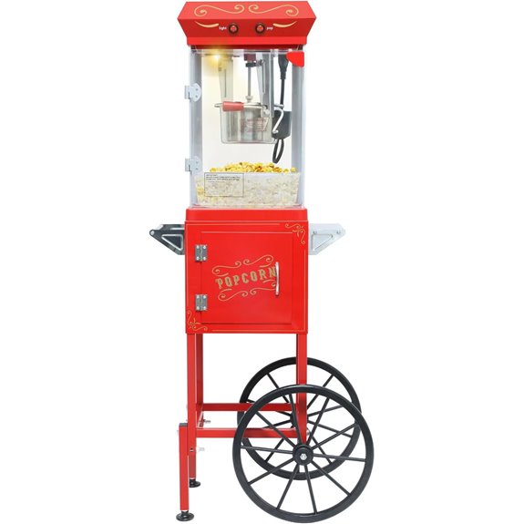 Vintage Theater Popcorn Machine with Cart