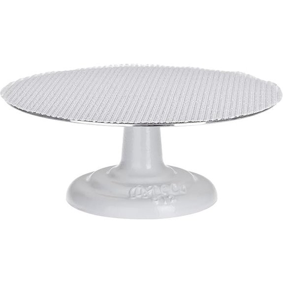 Ateco Cast Iron and Non-Slip Pad Cake Stand 12 inch White