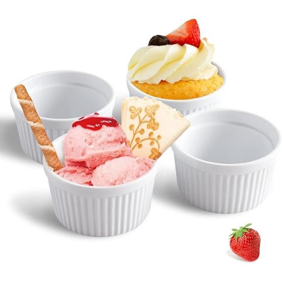 Cinf White 14 oz Souffle Dishes Set of 4