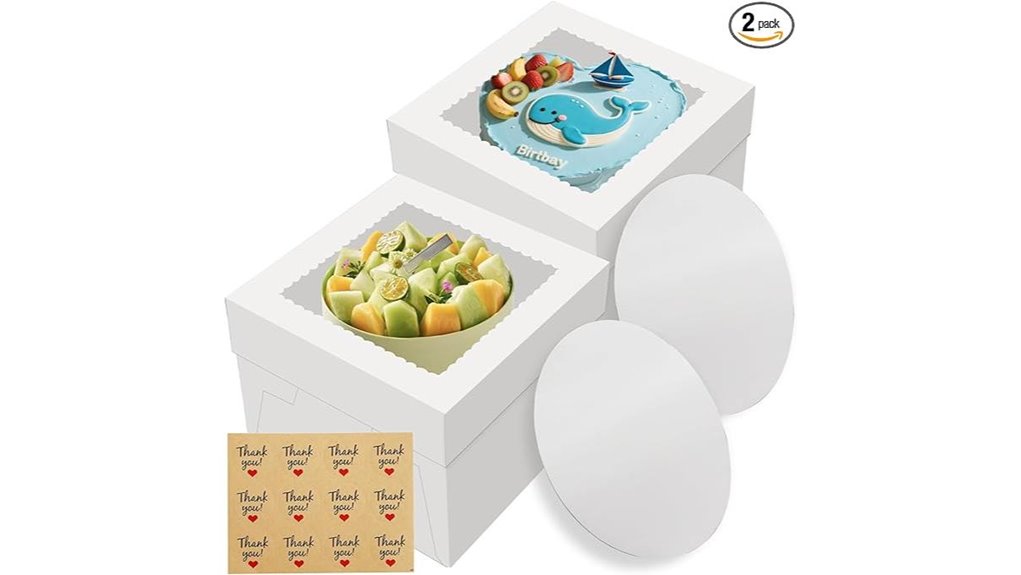 white cake boxes with lids