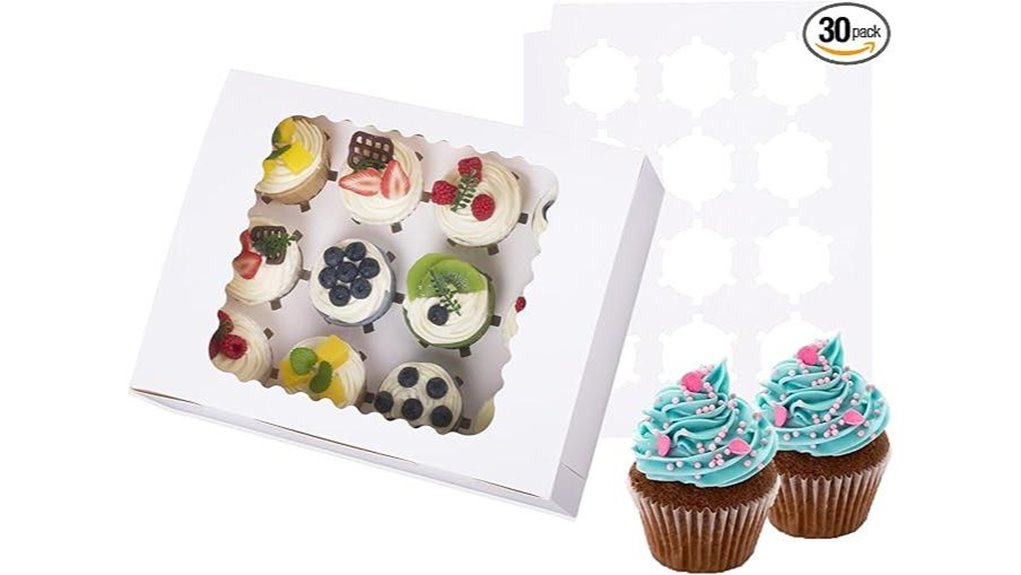 white cupcake boxes with windows
