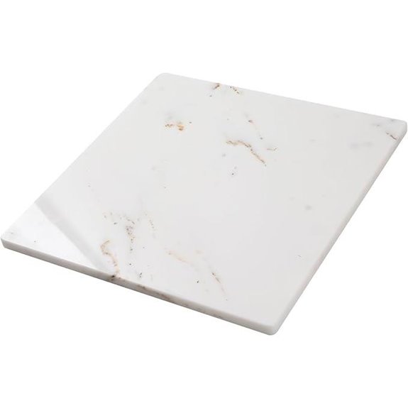 White Marble Cutting Board 16x16 Inch Non-Slip Pastry Board