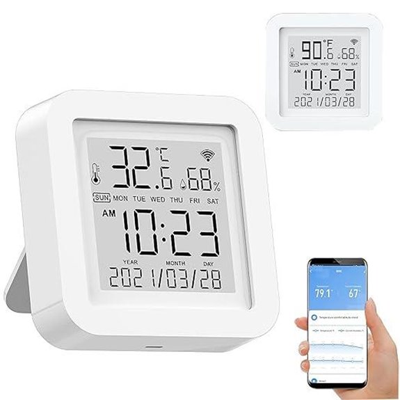 Smart WiFi Temperature Humidity Monitor with App Alerts