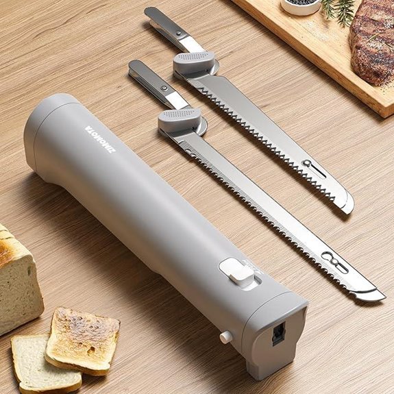 Cordless Electric Bread Knife with 4 Stainless Blades
