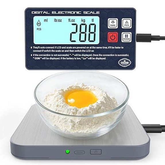 Rechargeable Digital Food Scale with Detachable Display