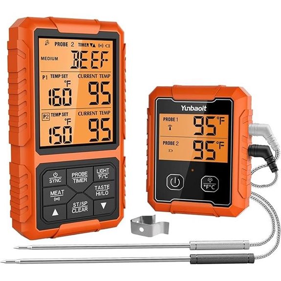 Yunbaoit Wireless Digital Meat Thermometer with Dual Probes