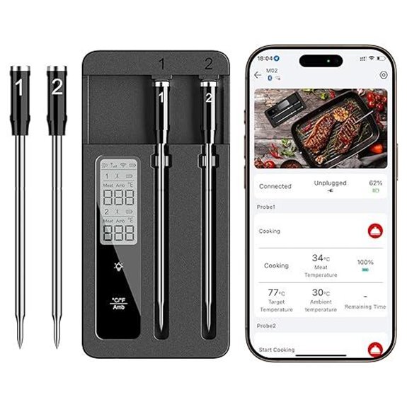 Wireless Meat Thermometer with Dual Probes