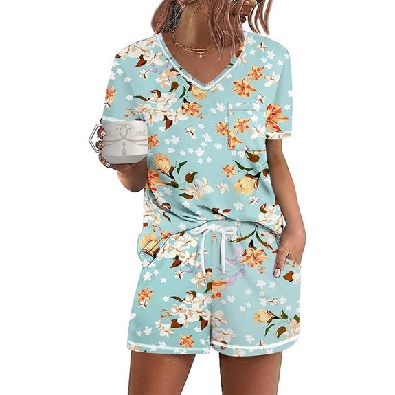 Ekouaer Women's Short Sleeve Pajama Sets with Pockets
