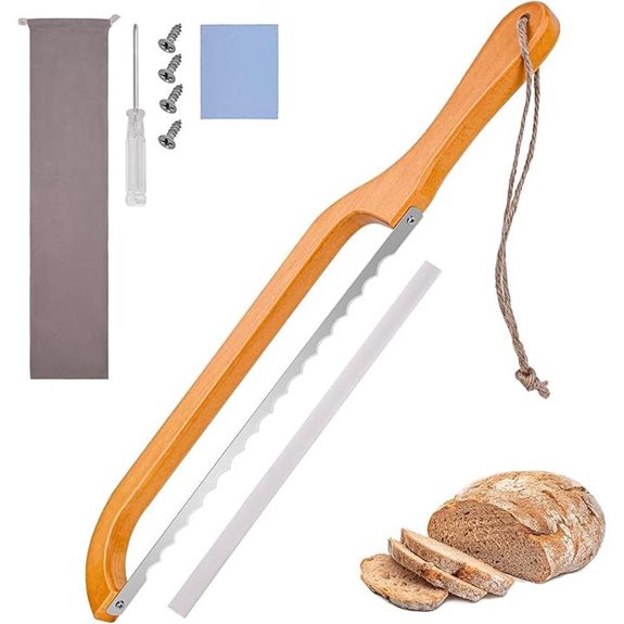 Wooden Bread Bow Knife for Slicing Breads