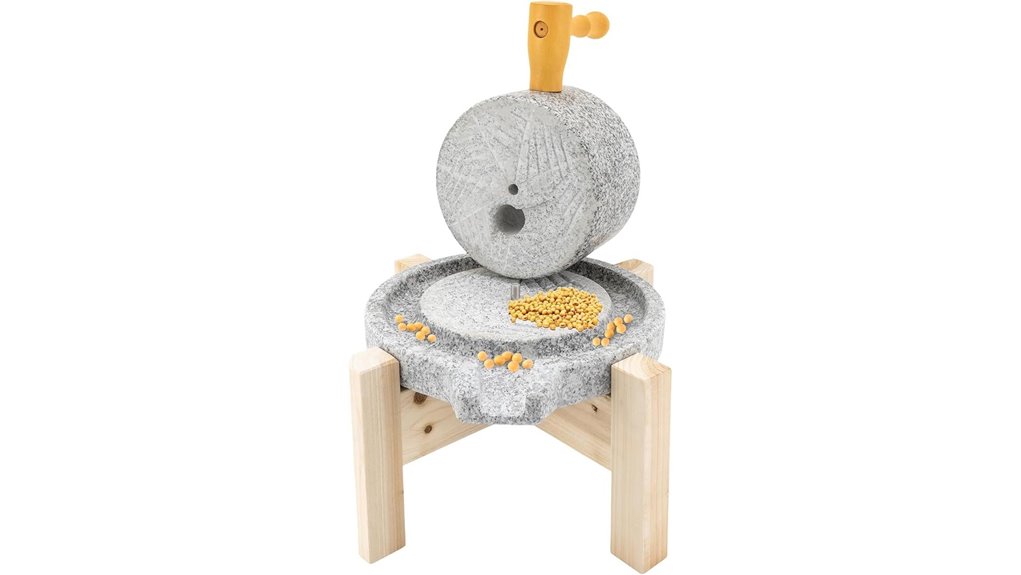 wooden stand grain mill