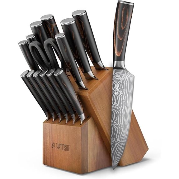Yatoshi 15-Piece High Carbon Stainless Kitchen Knife Set
