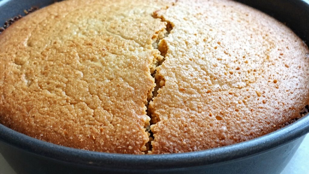 cake contracts during baking