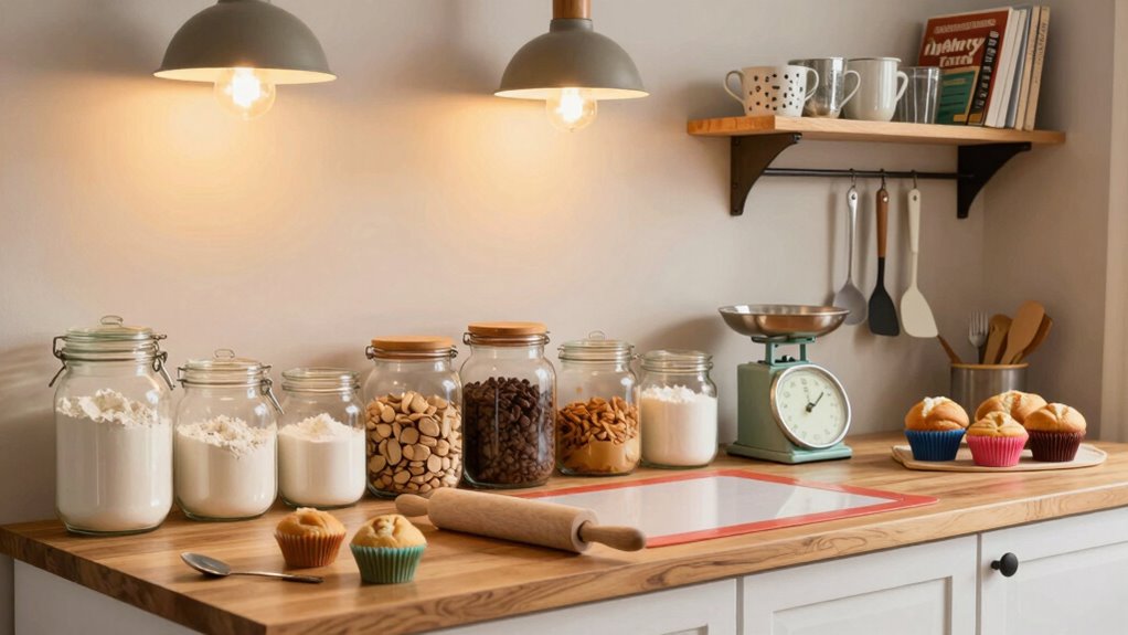 organized accessible baking workspace
