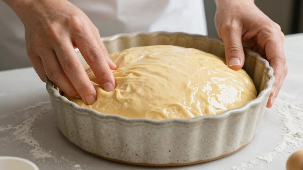 proper dough size and fermentation