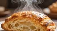 steam creates flaky layers