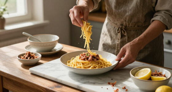 Spaghetti Freddi, Il Condimento Con Tonno, Limone E Bottarga