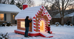 Amazon’s Selling A Giant Inflatable Gingerbread House That’ll Turn Your Yard Into Candy Land